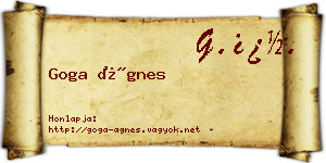 Goga Ágnes névjegykártya